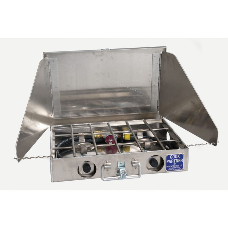18" 2 Burner Stove with Wind Screen attached