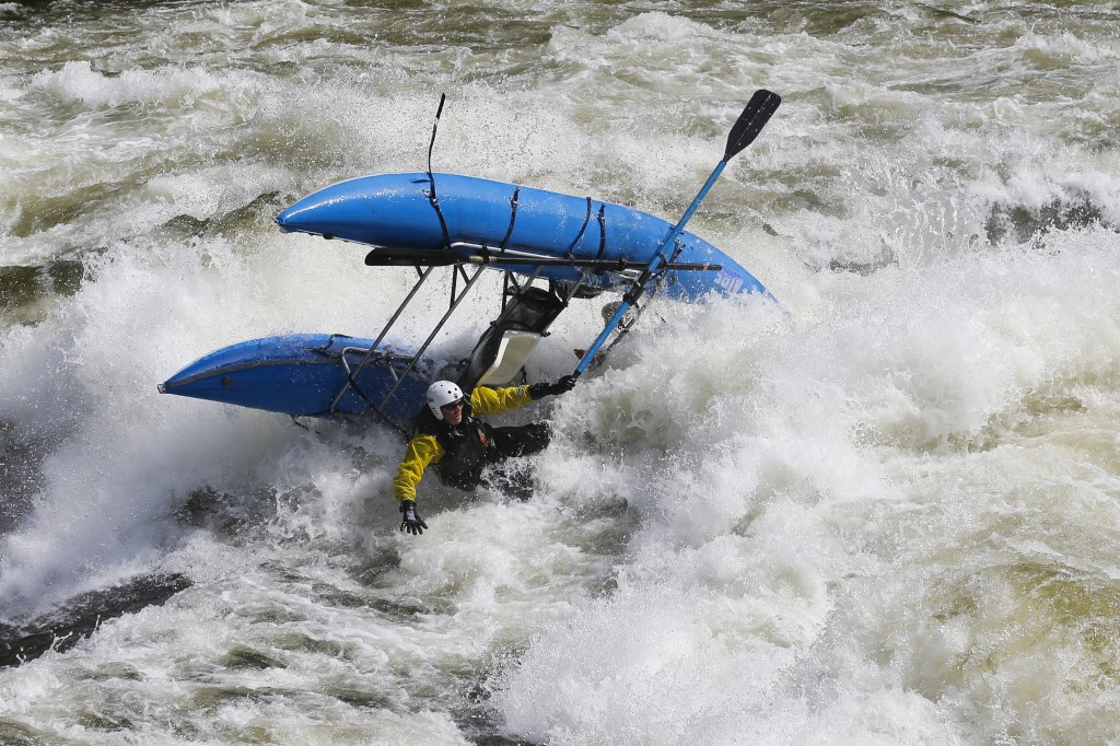 Phil taking on Lochsa Falls, the Falls won! Lochsa River Madness 2014. Photo Credit: Eric Evans Photography